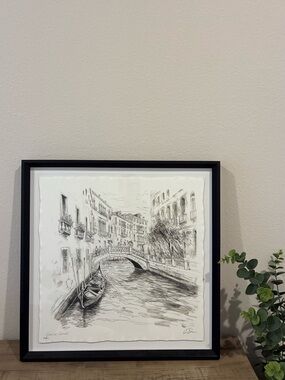 Venice Canal Sketch Decorative Wall Art.